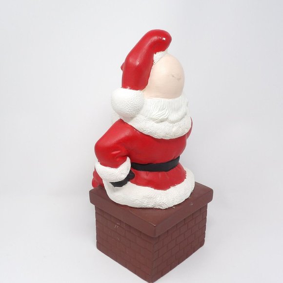 Vintage Hobbyist Ceramic Santa on Chimney 12" H x 5 1/2" W x 4 3/4" D - Picture 4 of 10